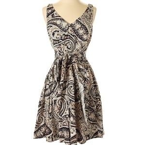 J. Crew Tan Brown Paisley Midi Dress s 10